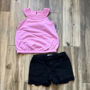 Carter’s Lace TrimSleeveless Top and Black Lace Shorts Set Size 7